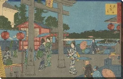 Картина Тенмангу (Yushima tenmangu, from the series, Edo meisho)