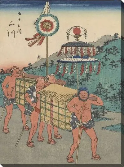 Картина Ширазука (Shirasuka and Futagawa, from the series, Fifty-three Stations along the Tokaido)