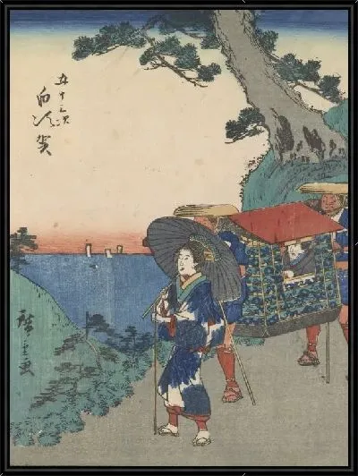 Картина Футагава (Shirasuka and Futagawa, from the series, Fifty-three Stations along the Tokaido)