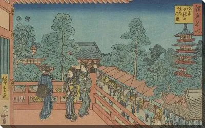 Картина Асакуса (Asakusa Kinryuzan, from the series, Famous places of Edo)
