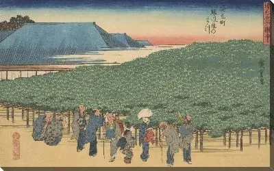 Картина Адачичо (Adachicho Nanbaya no matsu, from the series, Naniwa meisho zue)