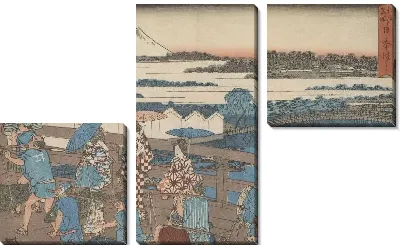 Картина Нихонбаси (Nihonbashi, from the series, Famous Places of Edo)