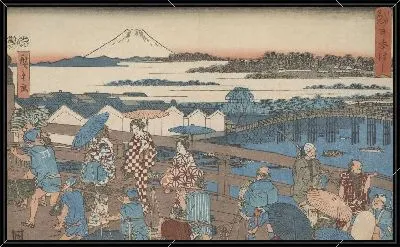 Картина Нихонбаси (Nihonbashi, from the series, Famous Places of Edo)