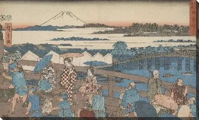 Картина Нихонбаси (Nihonbashi, from the series, Famous Places of Edo)