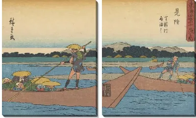 Картина Митсуке  (Mitsuke, from the series, Fifty-three Stations along the Tokaido)