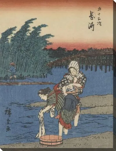 Картина Чирю (Okazaki and Chiryu, from the series, Fifty-three Stations along the Tokaido)