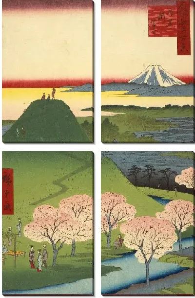 Картина Фудзи (1857) (New Fuji, Meguro (Meguro Shin-Fuji), from the series One Hundred Famous Views of Edo (Meisho Edo hyakkei))