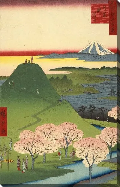 Картина Фудзи (1857) (New Fuji, Meguro (Meguro Shin-Fuji), from the series One Hundred Famous Views of Edo (Meisho Edo hyakkei))