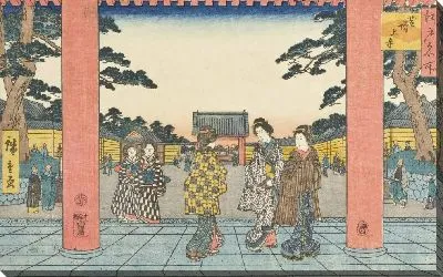 Картина Зоджоджи (1854) (Zōjōji in Shiba)