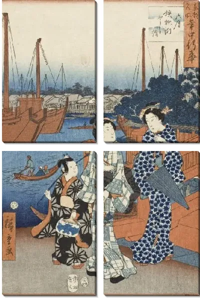 Картина Шестой месяц (1854) (Sixth Month, Visit to View Fuji, Teppozu)
