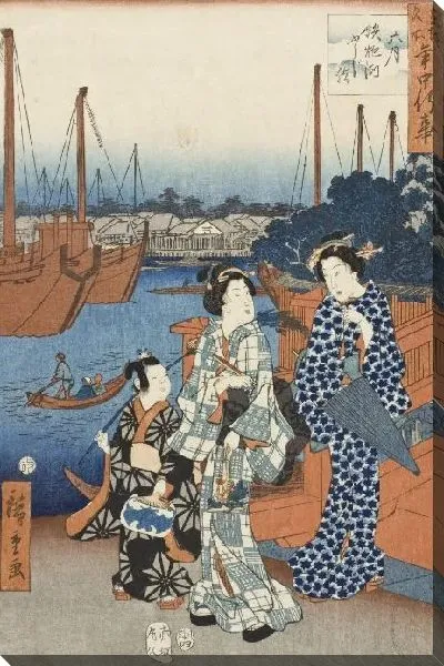 Картина Шестой месяц (1854) (Sixth Month, Visit to View Fuji, Teppozu)