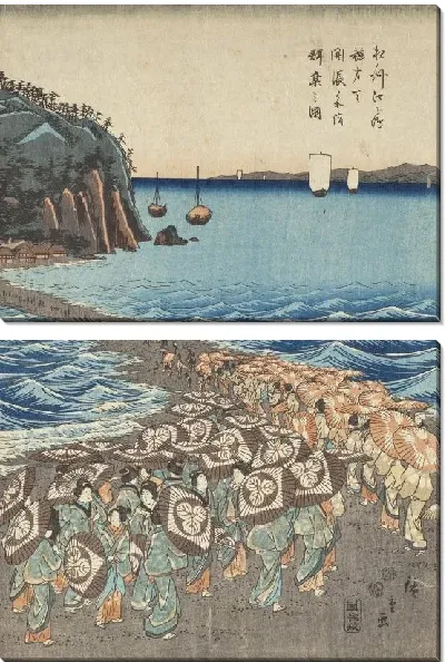 Картина Паломничество женщин (Pilgrimage of Female Entertainers to Enoshima to Pay Homage to Benzaiten)