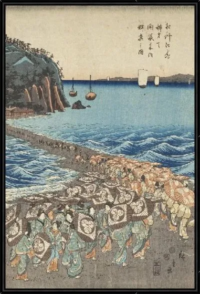 Картина Паломничество женщин (Pilgrimage of Female Entertainers to Enoshima to Pay Homage to Benzaiten)