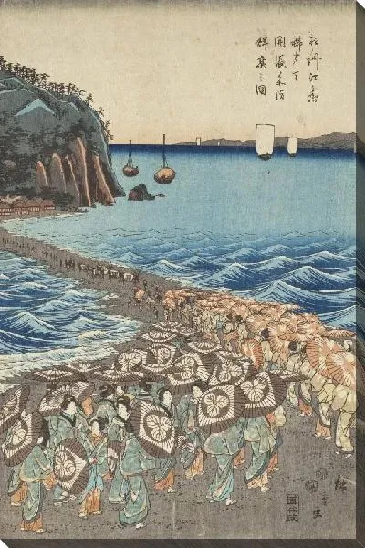 Картина Паломничество женщин (Pilgrimage of Female Entertainers to Enoshima to Pay Homage to Benzaiten)