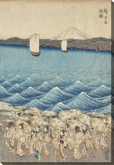 Картина Паломничество женщин (Pilgrimage of Female Entertainers to Enoshima to Pay Homage to Benzaiten)