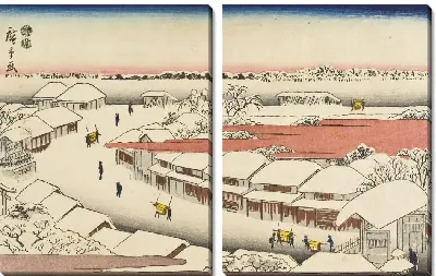 Снег на Ёсиваре (1847-1852) (View of Snow at Yoshiwara)