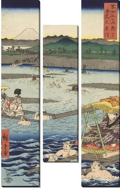 Картина Река Ои (1858) (The Oi River between Suruga and Totomi Provinces)