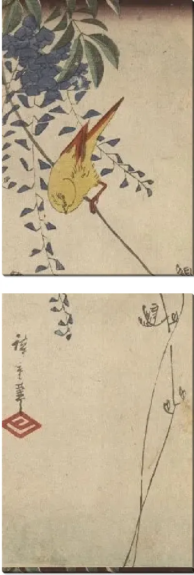 Картина Птица в глицинии (Bird in wisteria)