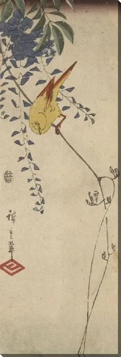 Картина Птица в глицинии (Bird in wisteria)