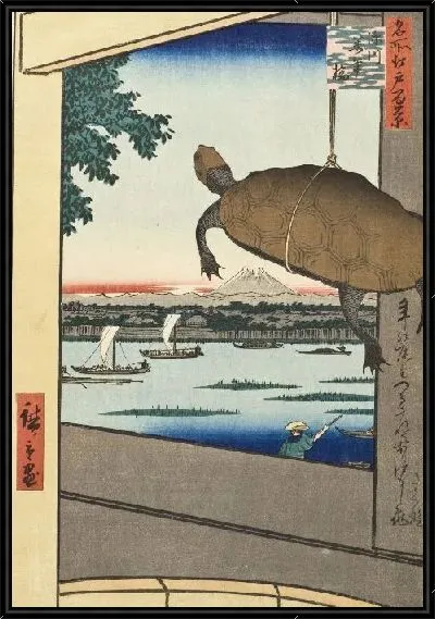 Картина Мост Маннен, Фукагава (1857) (Mannen Bridge, Fukagawa)