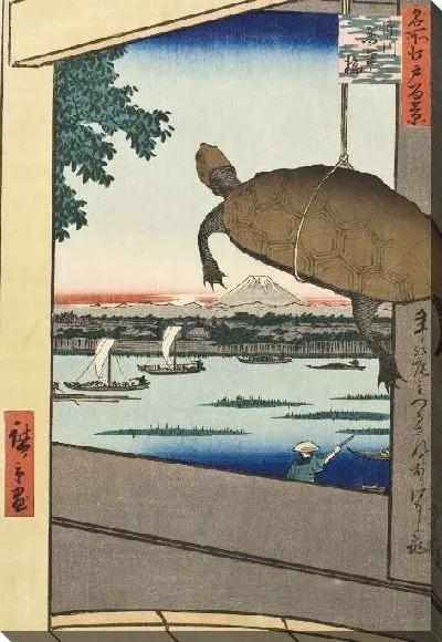 Картина Мост Маннен, Фукагава (1857) (Mannen Bridge, Fukagawa)