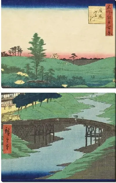 Картина Река Фурукава (1856) (Furukawa River, Hiroo (Hiroo Furukawa))