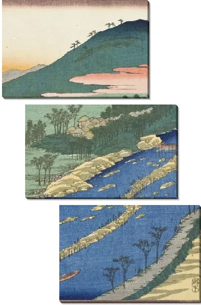 Картина Тикуго (1855) (Chikugo Province, Currents around the Weir)
