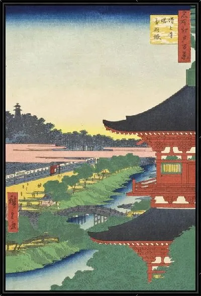 Картина Акабане (1857) (Zōjōji Pagoda and Akabane)