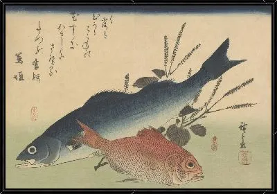 Картина Рыбы (1832-1833) (Large Fish Series: Sea Perch and Alfonsino)
