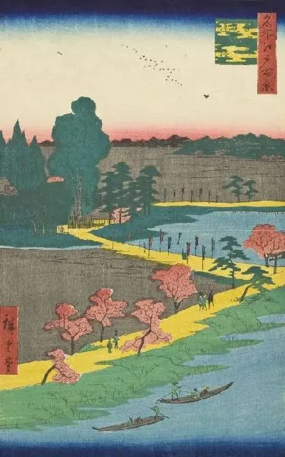 Картина Адзума (1856) (Azuma Shrine and the Entwined Camphor (Azuma no mori Renri no azusa))