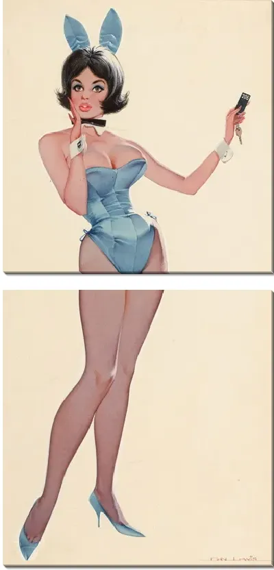 Модульная картина Девушка в костюме кролика