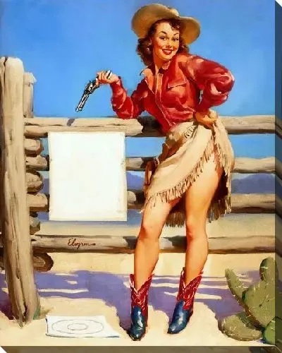 Картина маслом Девушка в образе ковбоя