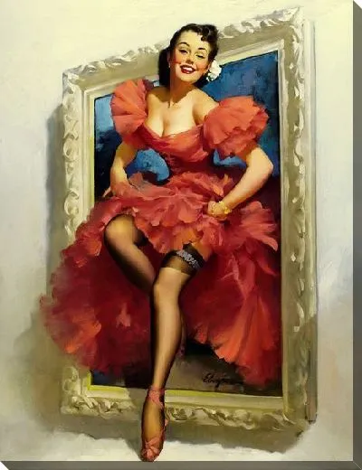 Картина маслом Девушка выходит из картины