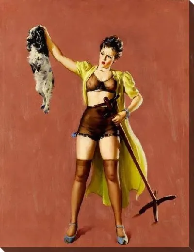 Картина маслом Девушка  с собакой