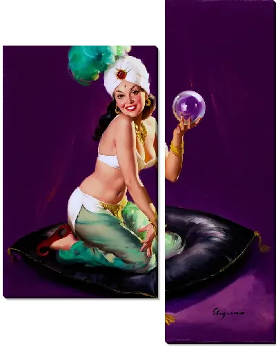 Модульная картина Девушка с магическим шаром