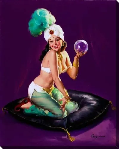 Картина маслом Девушка с магическим шаром