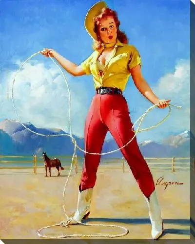 Картина маслом Девушка с лассо