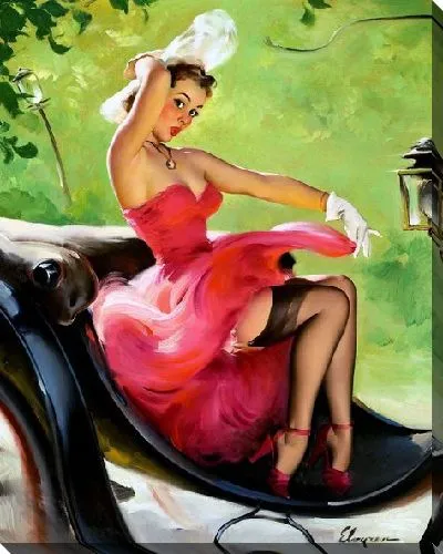 Картина маслом Девушка в карете