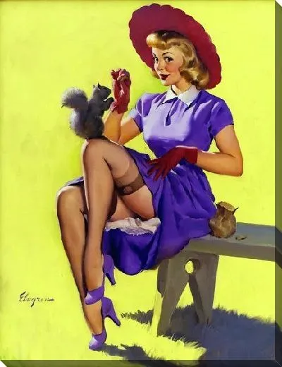 Картина маслом Девушка с белкой