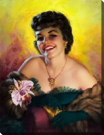 Картина маслом Девушка в мехах