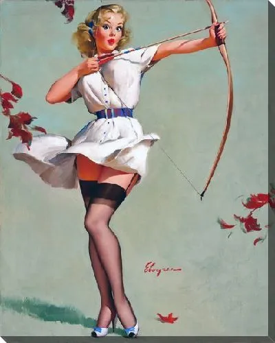 Картина маслом Девушка стреляет из лука