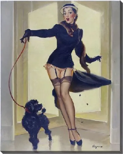 Картина маслом Девушка с собакой