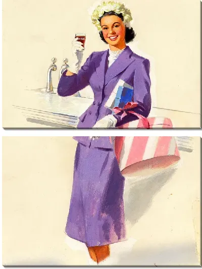 Модульная картина Девушка с напитком