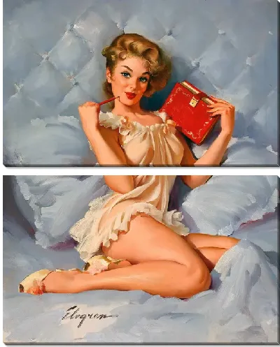 Модульная картина Девушка с книгой 