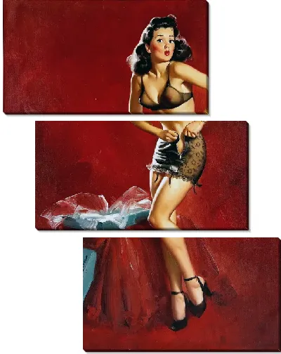 Модульная картина Девушка одевается