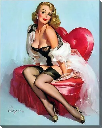 Картина маслом Девушка в эротическом белье №4