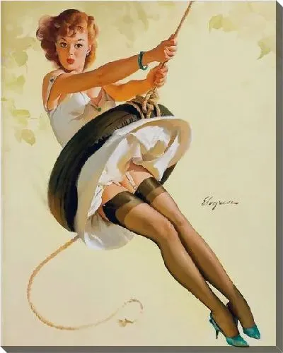 Картина маслом Девушка на тарзанке