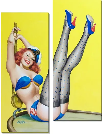 Модульная картина Девушка в эротическом белье №5