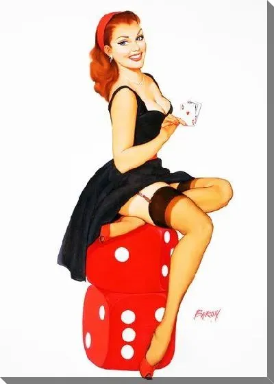 Картина маслом Девушка с игральными картами