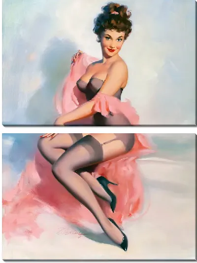 Модульная картина Девушка в эротическом белье №6